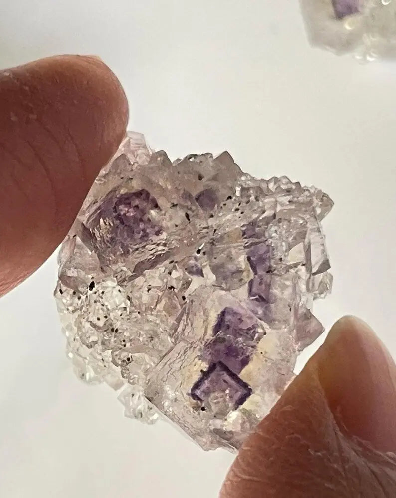Porcelain Fluorite on Needle Quartz - Yaogangxian, China